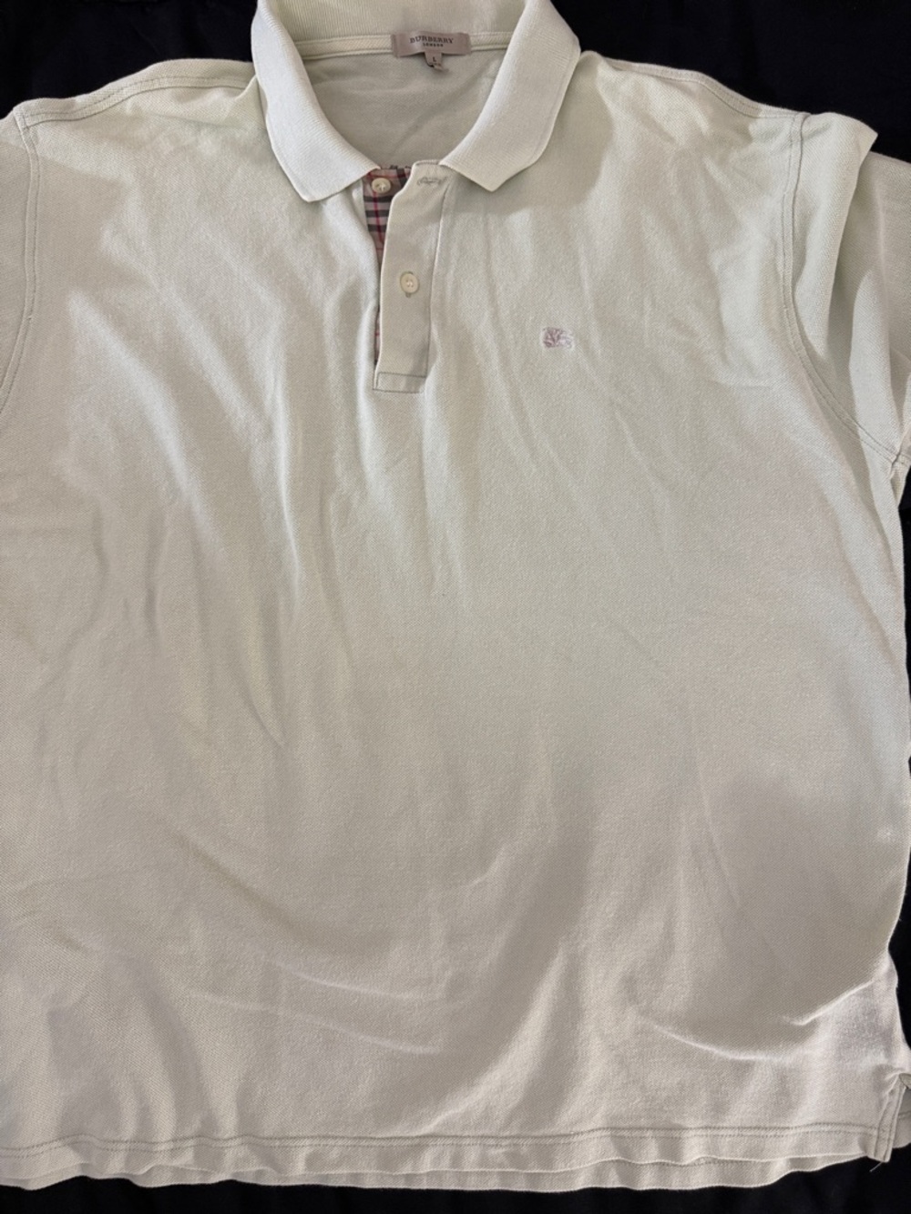 Burberry Men's Pale Green Polo with Signature Check Placket